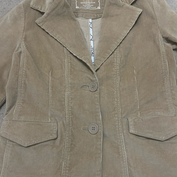 90’s Women's Tan Corduroy Cotton Jacket Coat - Picture 2 of 6